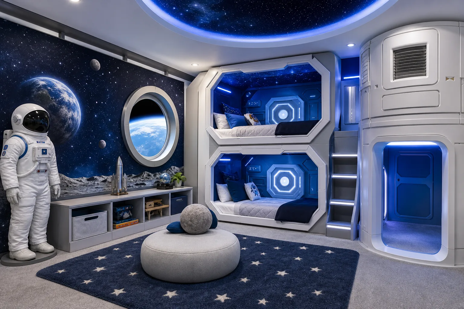 Space Theme — vacation rental theme room design