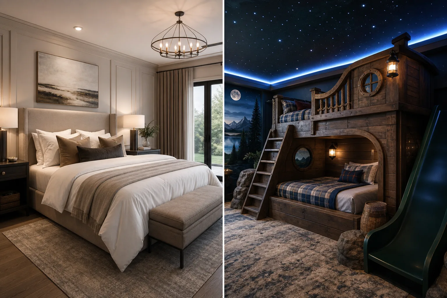 Themed vs Standard — vacation rental theme room design